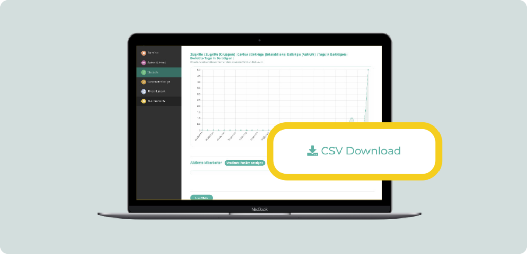 LOLYO Mitarbeiter-App neue Funktion Statistik CSV Download