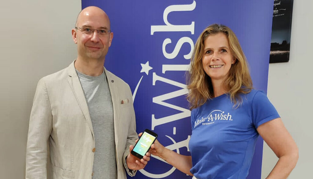 Partnerschaft: LOLYO Mitarbeiter-App CEO, Thomas Mörth und Make-A-Wish CEO Mag. Birgit Fux