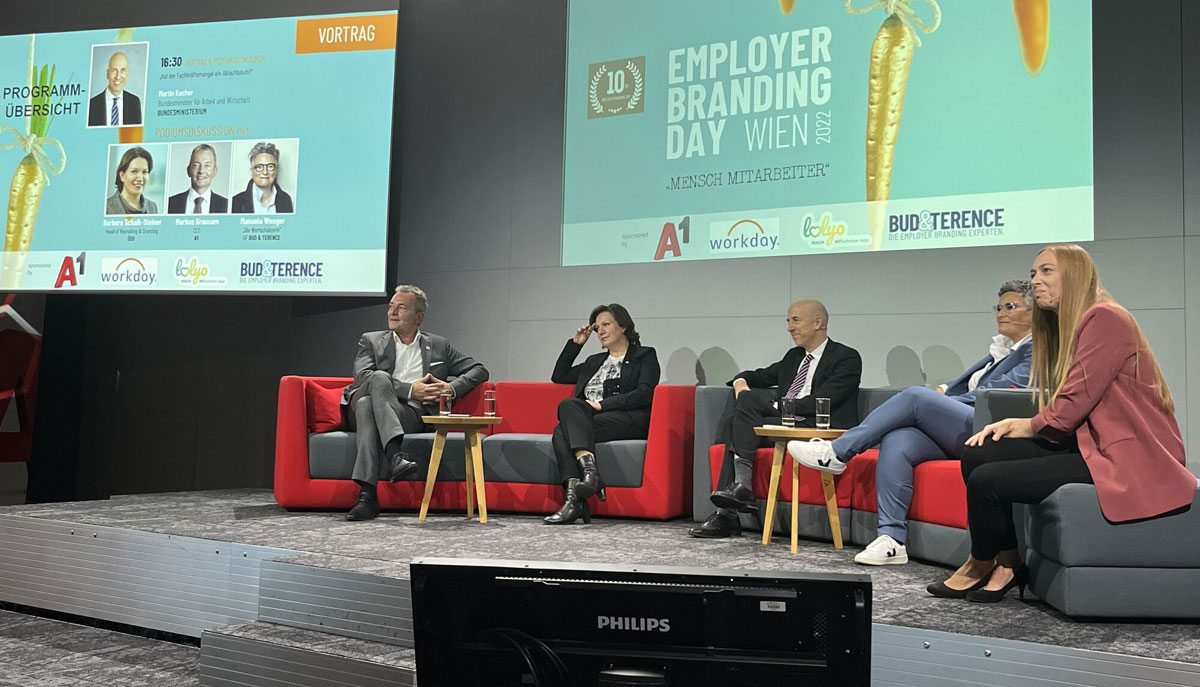 Podiumsdiskussion - LOLYO MACH MITarbeiter-App - OEBB - A1 - Bud&Terence - Bundesministerium