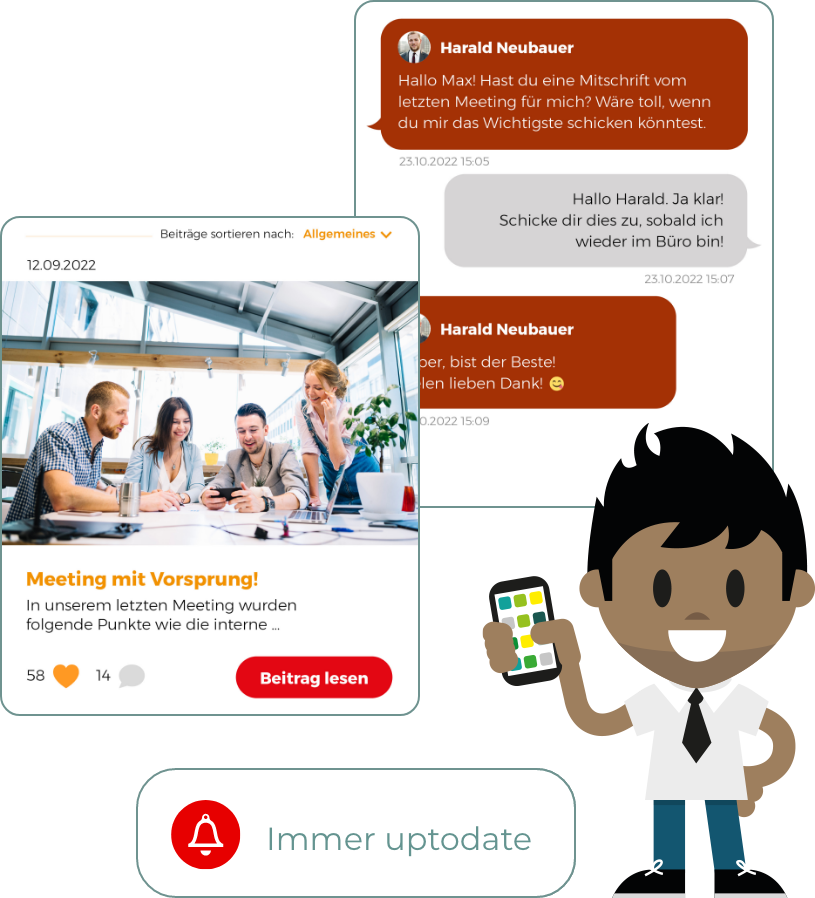 Lueckenlose Kommunikation zu allen Mitarbeitenden per Mitarbeiter-App