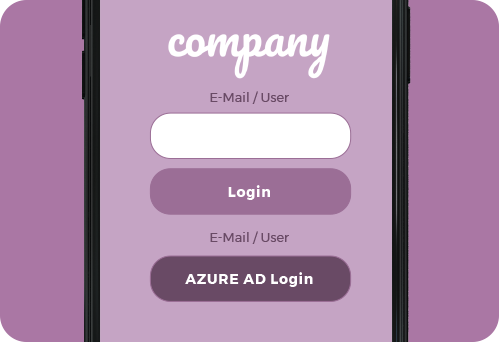Die beiden Login Möglichkeiten bei LOLYO 2go Mitarbeiter-App mit MS AzureAD SSO 