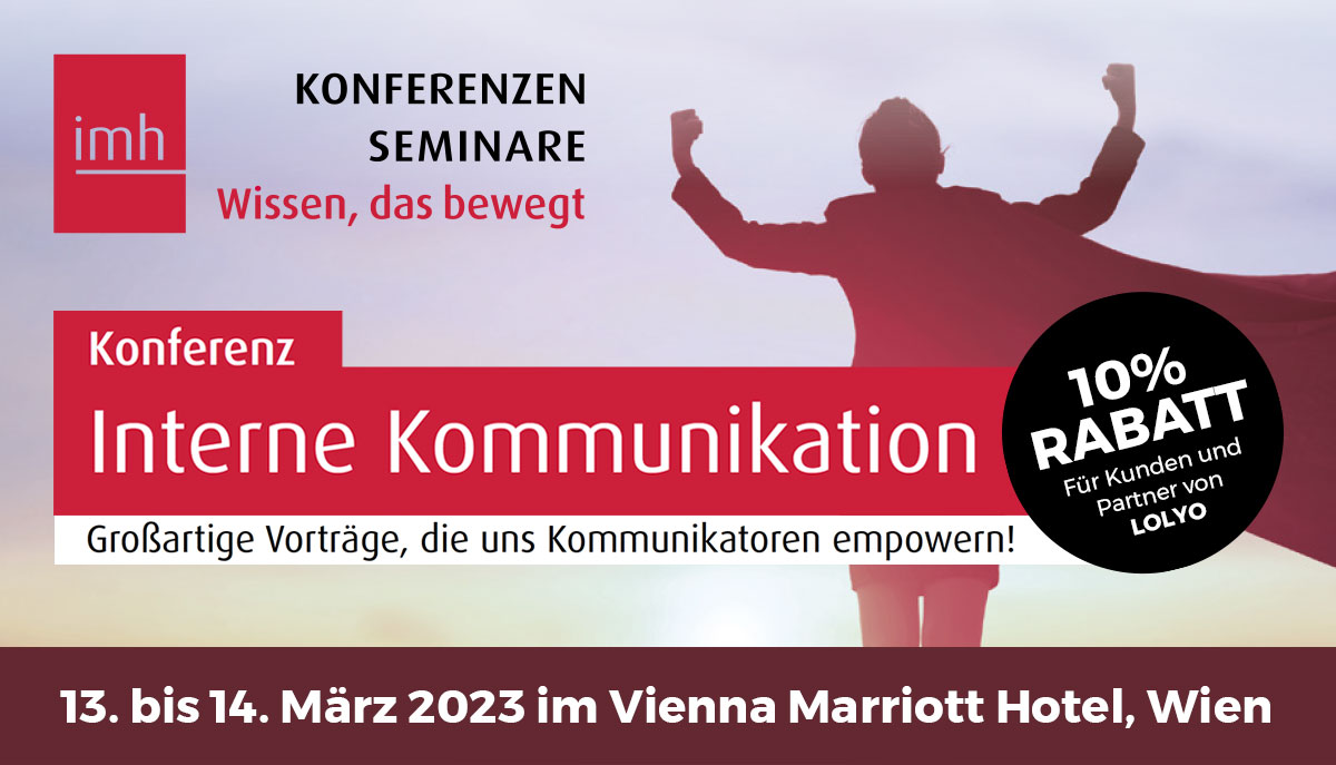 LOLYO Mitarbeiter-App bei der imh Konferenz interne Kommunikation in Wien