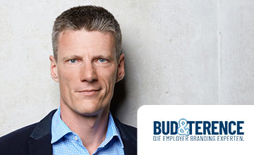 Interview mit Gerd Liegerer, CEO von Bud and Terence zum Thema Employer Value Propositon: Was Talente und Mitarbeitende begeistert - Profilbild -LOGO