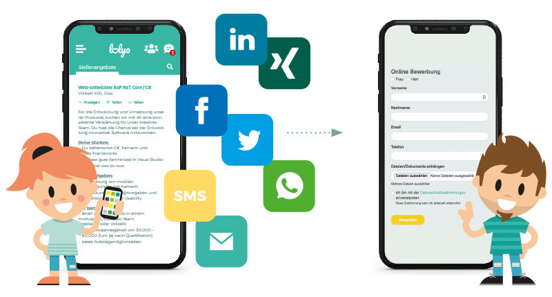 Employee app in tourism with integrated employee recruitment program