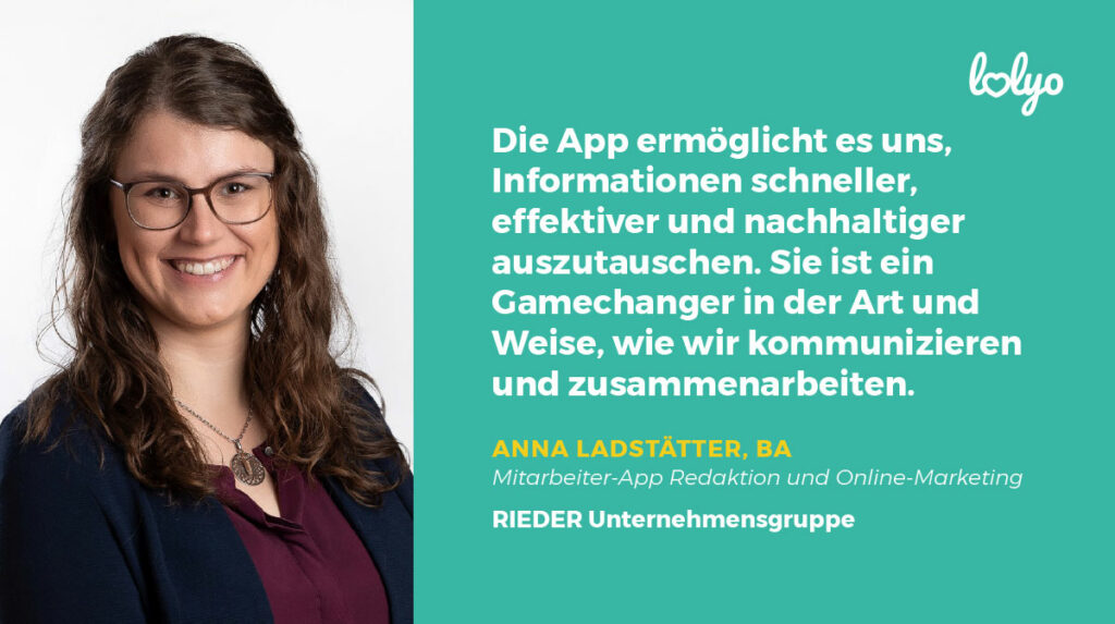 RIEDER Team App bündelt Information, Kommunikation & Teamspirit
