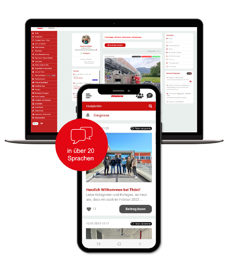 Thoeni Industriebetriebe Social Intranet LOLYO - PC-Screen - Mitarbeiter-App-LOGO