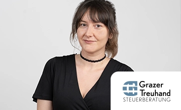 Mitarbeiter-App Success Story Grazer Treuhand Steuerberatung Finanzen Logo + Profilbild Theresa Leeb
