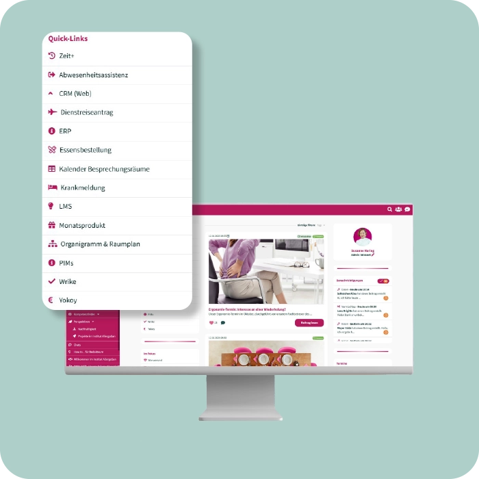 Social Intranet Best Practice Institut Allergosan - Startseite - Quicklinks