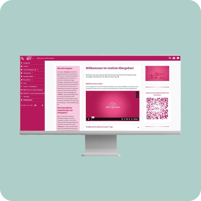 Social Intranet Best Practice Insitut Allergosan - Digitales Preboarding 
