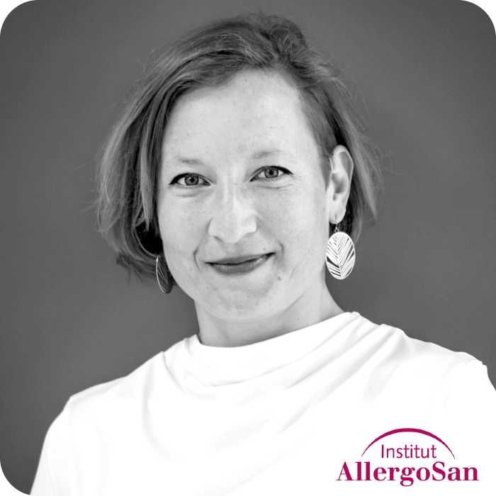 LOLYO Kaffeeplausch Graz - LOLYOfluencerin Susanne Haring, interne Kommunikation, Institut AllergoSan, Portrait - Logo